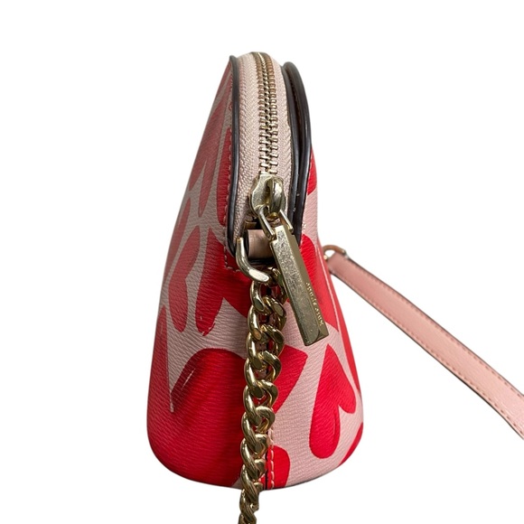 Kate Spade Like New Ever Fallen Spencer Dome Heart Crossbody Chain Pink Red - Picture 8 of 15